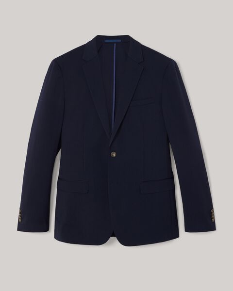 Wool Blend Soft Tailored Jacket, Navy, hi-res